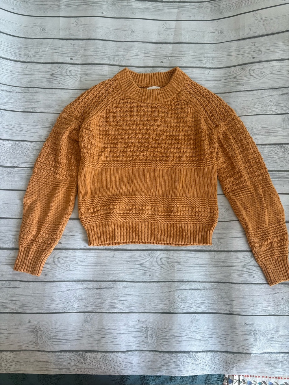 Universal Thread Textured Crewneck Sweater in Mustard Gold